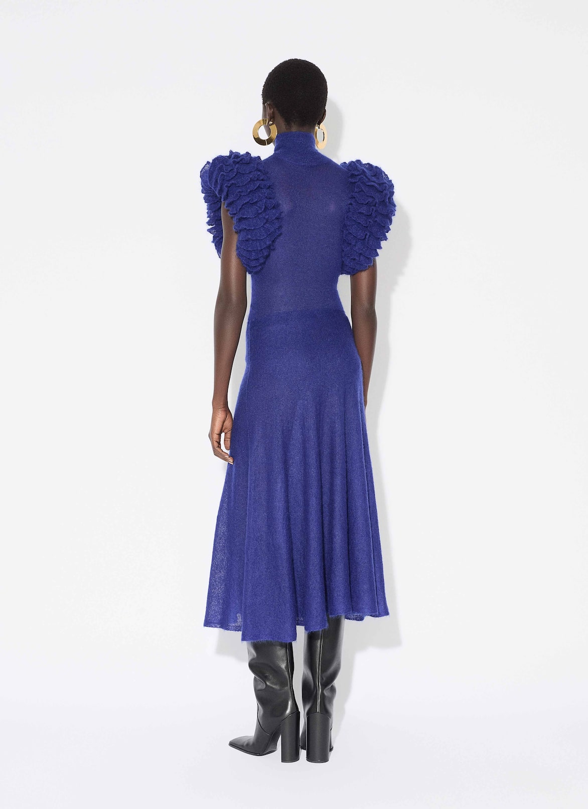 MOHAIR KNIT CIRCLE SKIRT ALAÏA INDIGO MOHAIR KNIT CIRCLE SKIRT